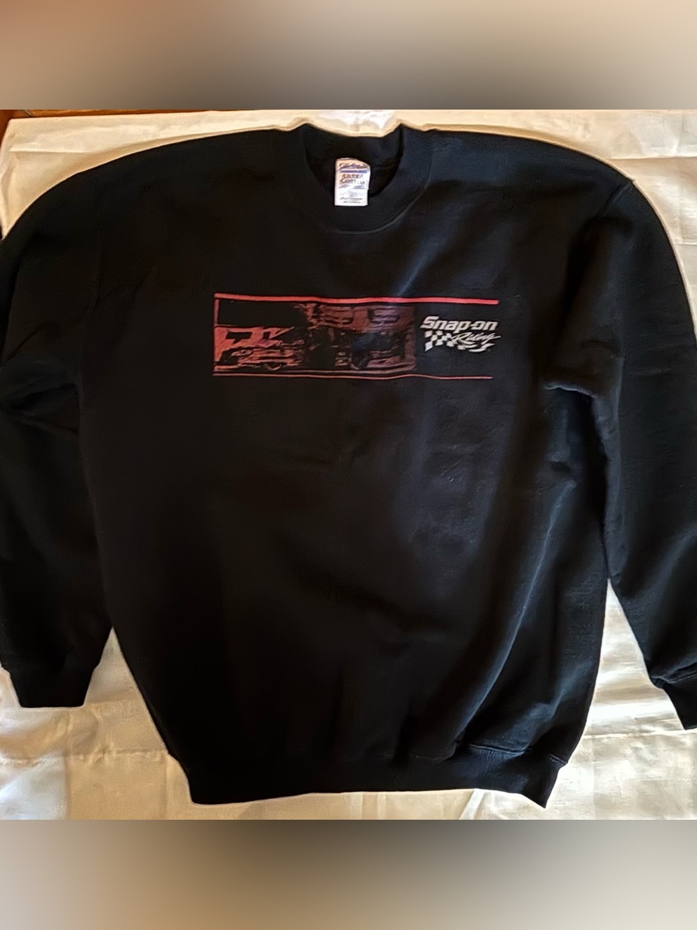 Snap On Tools Racing Black Gildan Crewneck Sweatshirt Size L Brand New